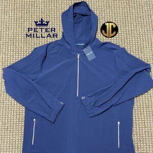 Peter Millar Men's Navy  Blue Quest Half-Zip Hoodie XL   NWT